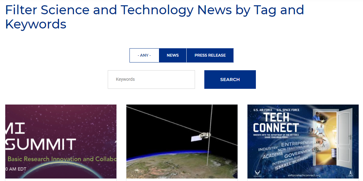 News filtering screenshot